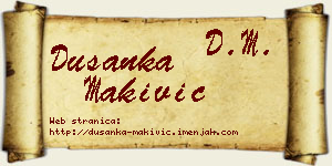 Dušanka Makivić vizit kartica